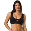 PRANA Women's Under The Palms Bikini Top XS Black Twist Front NWT