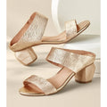 Antelope Womens Amelia Heeled Sandals EU 40 US 9.5 Gold Textured Leather NWOB