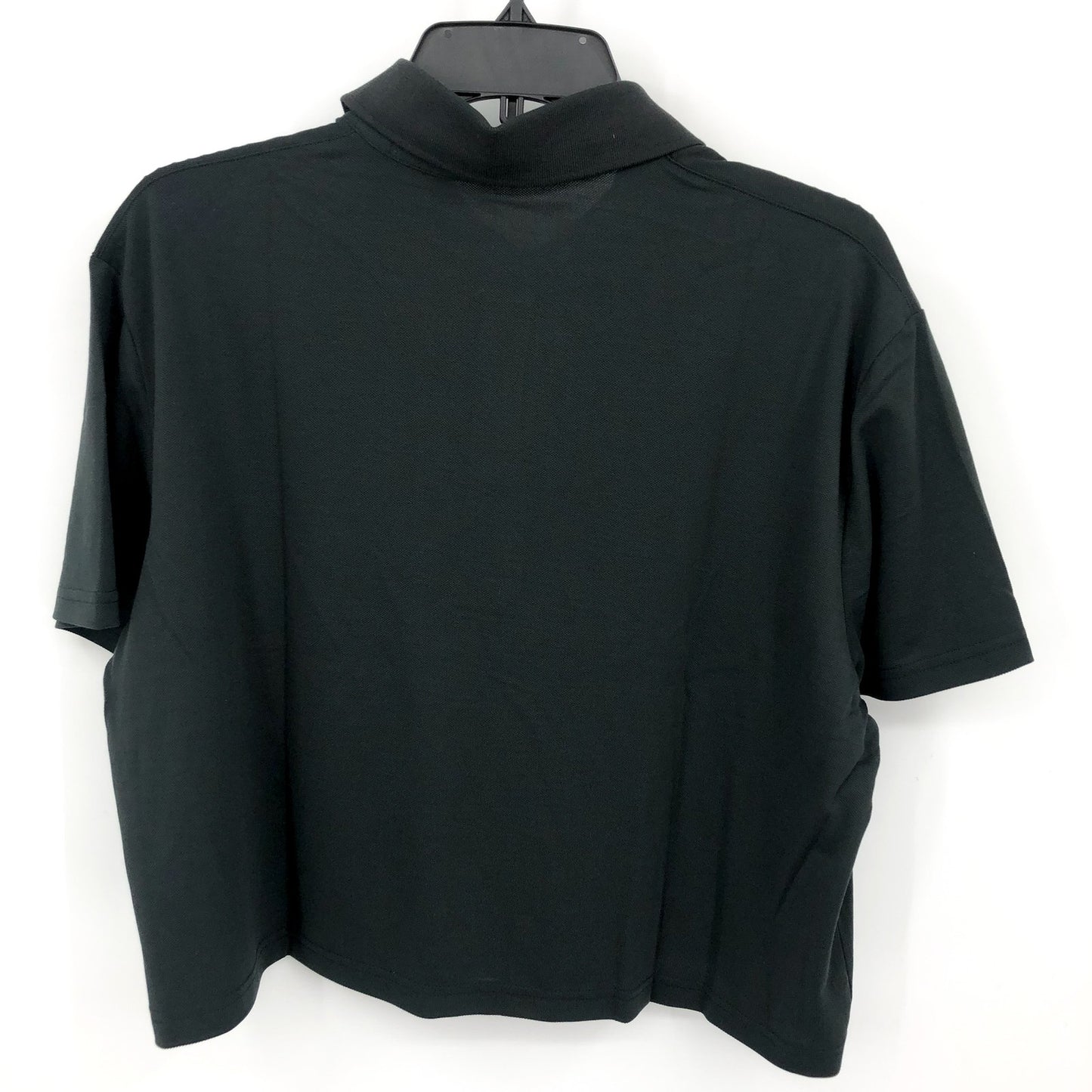 OUTDOOR VOICES Womens Birdie Cropped Polo Shirt Black XXL Short Sleeve