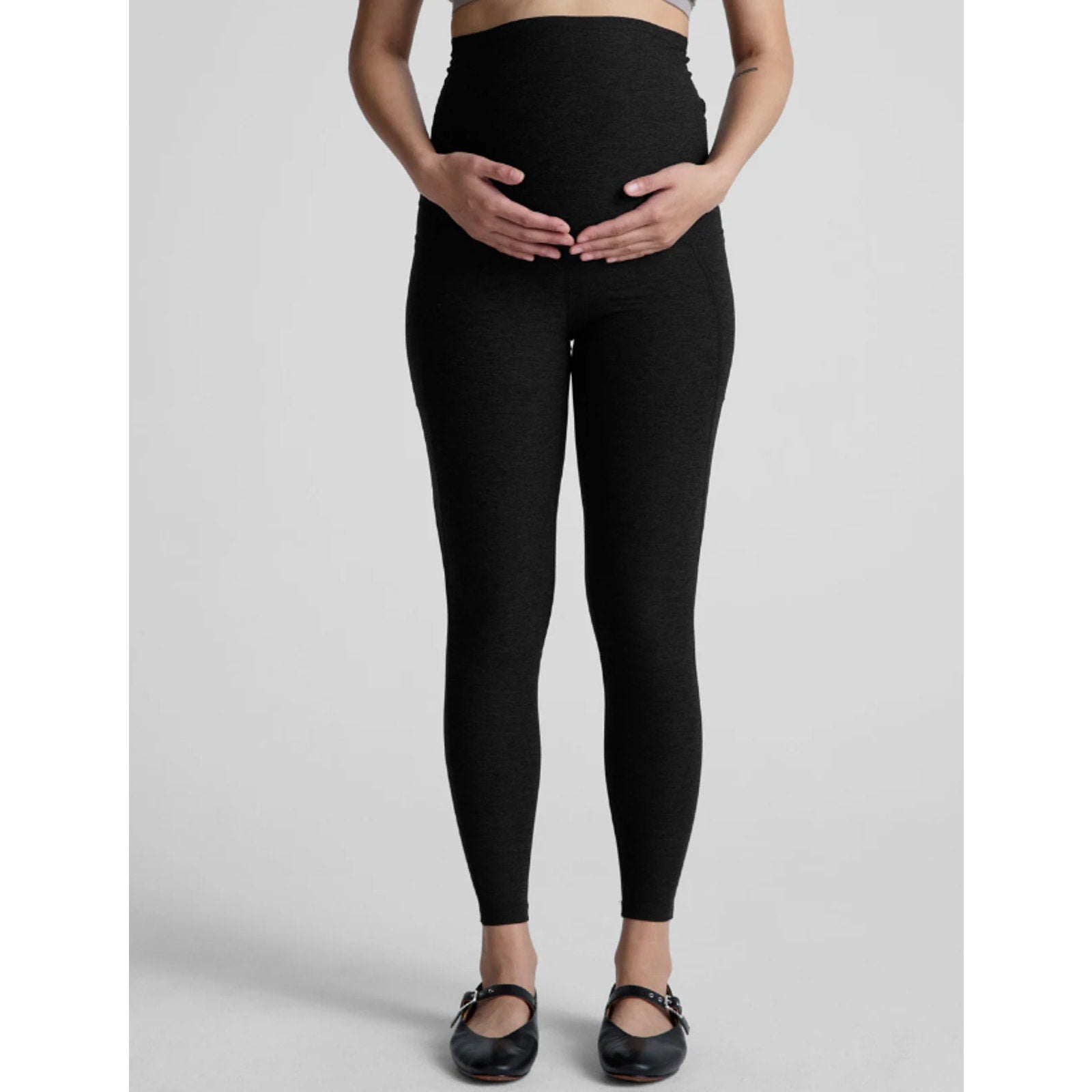BEYOND YOGA Spacedye Love the Bump Midi Legging Small Grey Darkest Night NWOT
