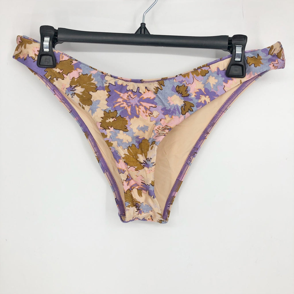 Zimmermann Violet Scoop Bikini Bottoms 3 Large Purple Multi Floral Swimwear NWOT