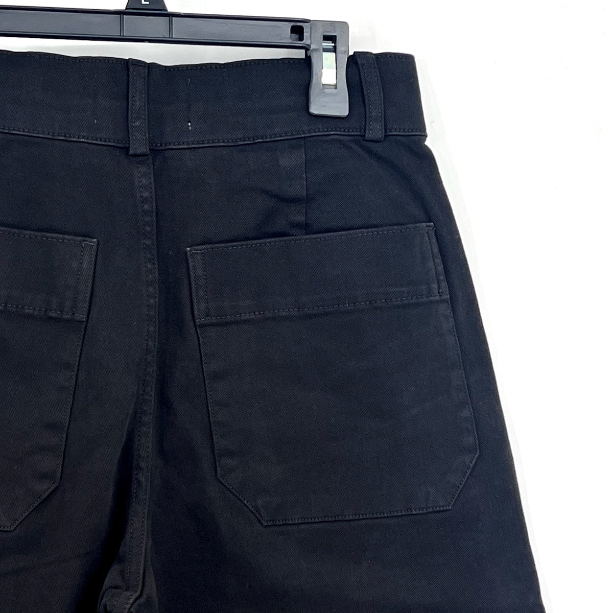 EVERLANE Womens Organic Wide-Leg Crop Pants Size 4 Black Chino Stretch Twill NWT