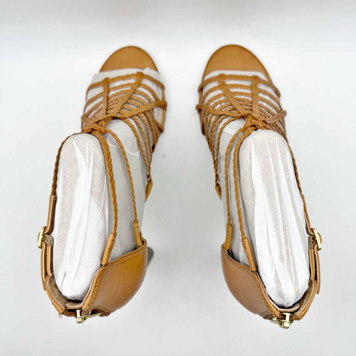 Vince Camuto Womens Ariah Heeled Sandals US 11 EU 43 Brown Leather NWOB