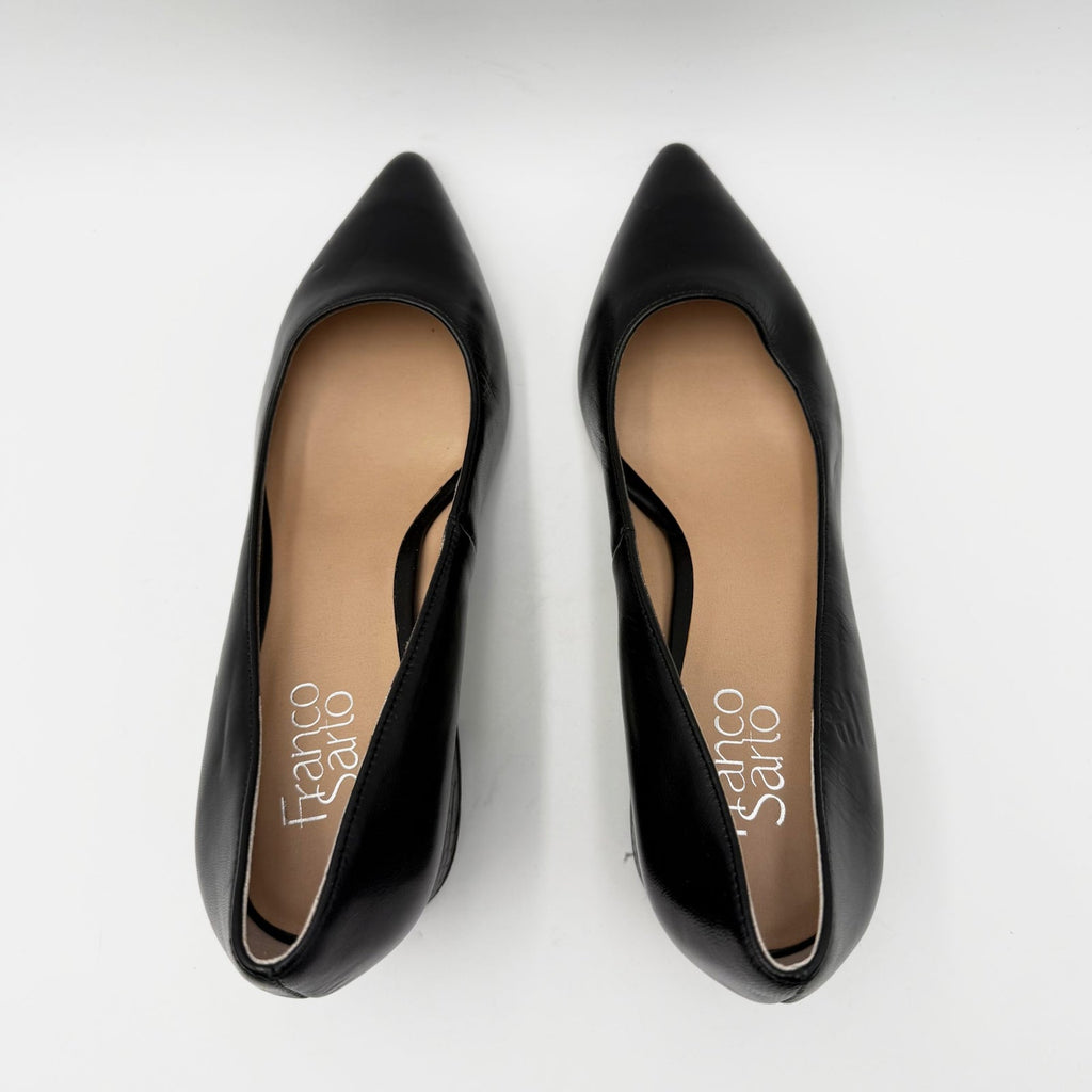Franco Sarto Womens Callan Pumps Size 9 Black Pointed Toe Block Heel NWOB