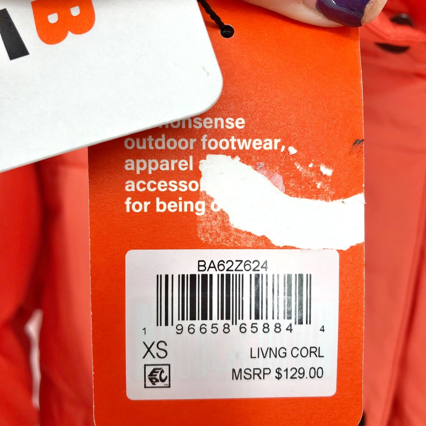 BASS OUTDOOR Women's Discovery Puffer Jacket XS Orange Living Coral Full Zip NWT