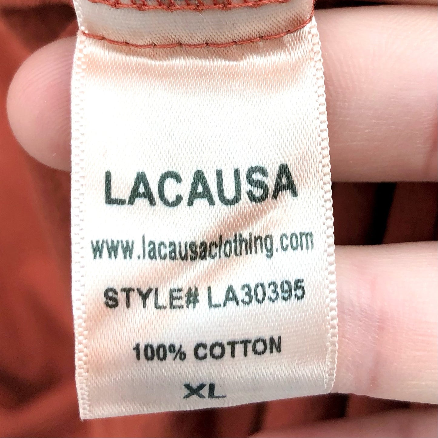 LACAUSA Women's Tate Tiered Midi Dress XL Rustic Orange