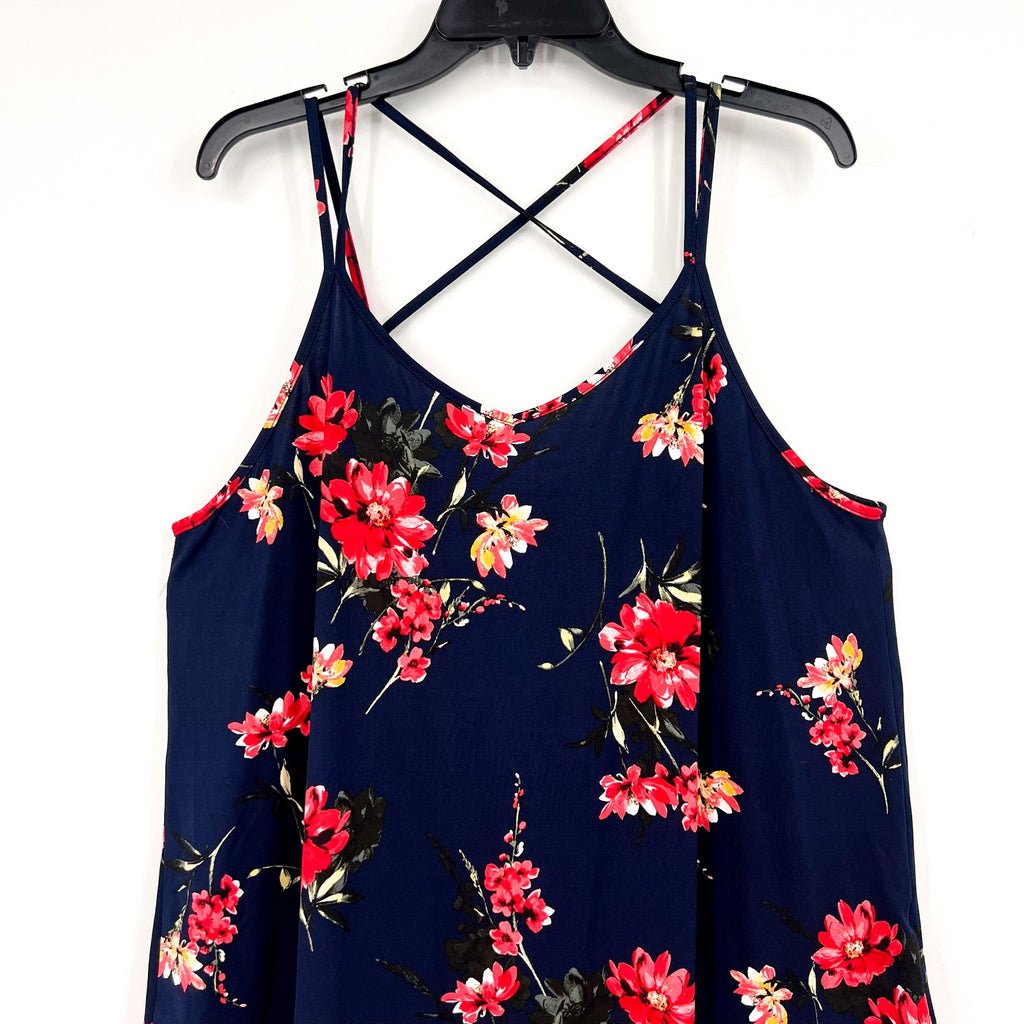 PAPERMOON Women's Basima Back Detail Knit Top 2X Navy Blue Floral Stitchfix NWT