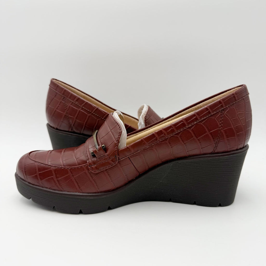 Soul Naturalizer Womens Achieve Wedge Loafers US 6.5 Wide EU 36.5 Brown NIB