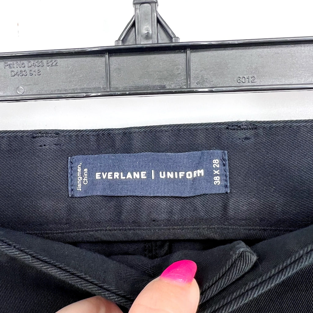 EVERLANE Uniform Mens Performance Chino Pants 38x28 Black Athletic Fit NWT