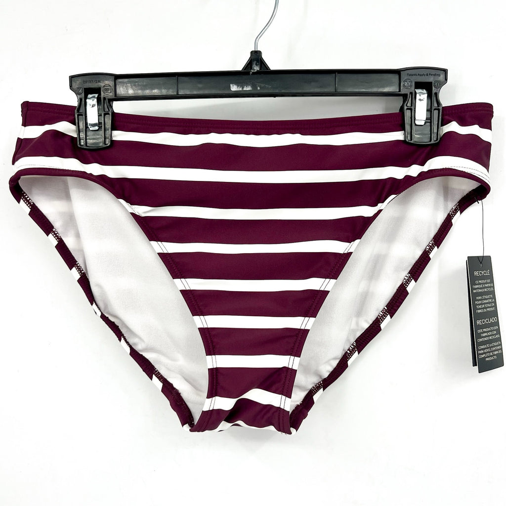 LAUREN RALPH LAUREN Womens Lago Stripe Hipster Bikini Bottom Size 12 Red NWT