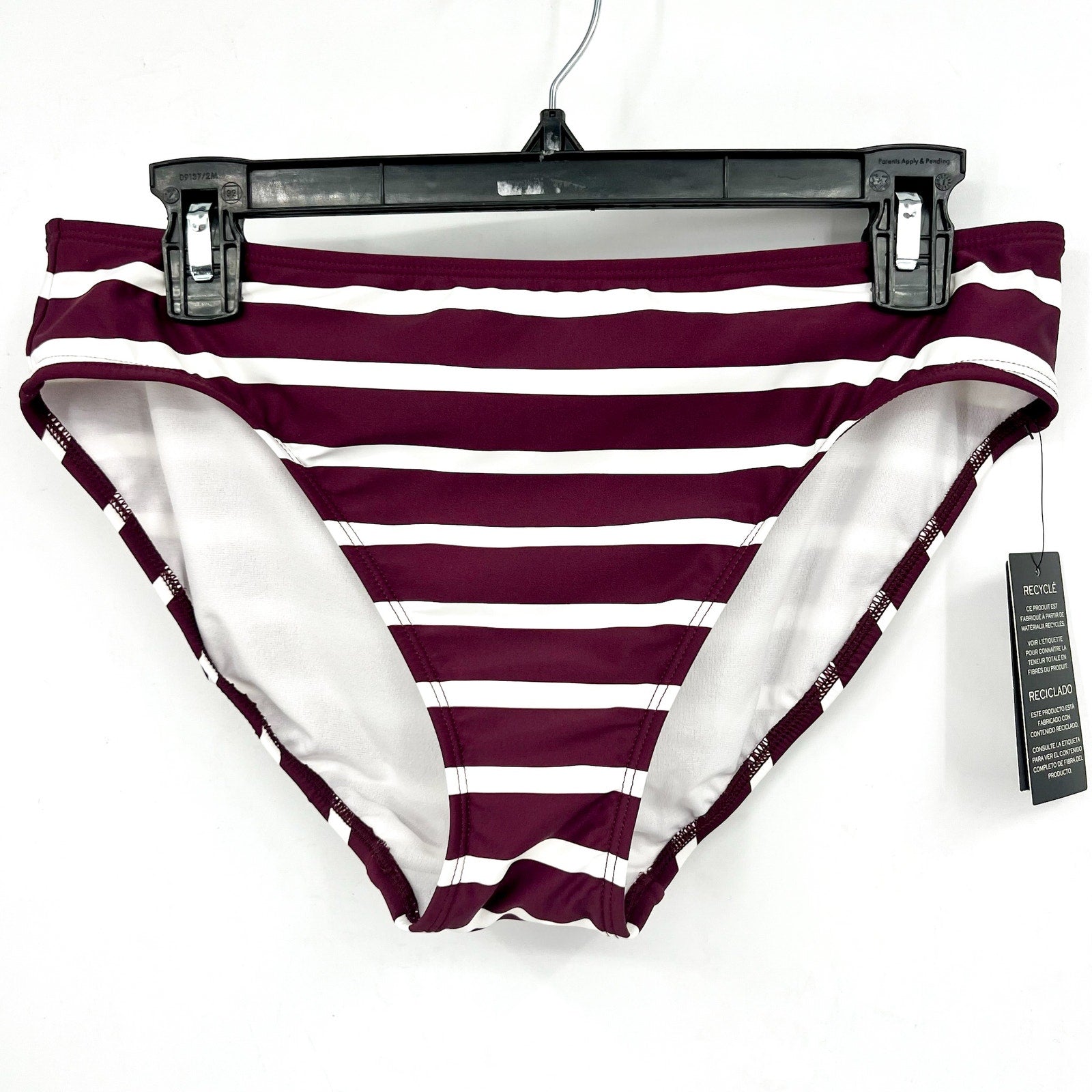 LAUREN RALPH LAUREN Womens Lago Stripe Hipster Bikini Bottom Size 12 Red NWT