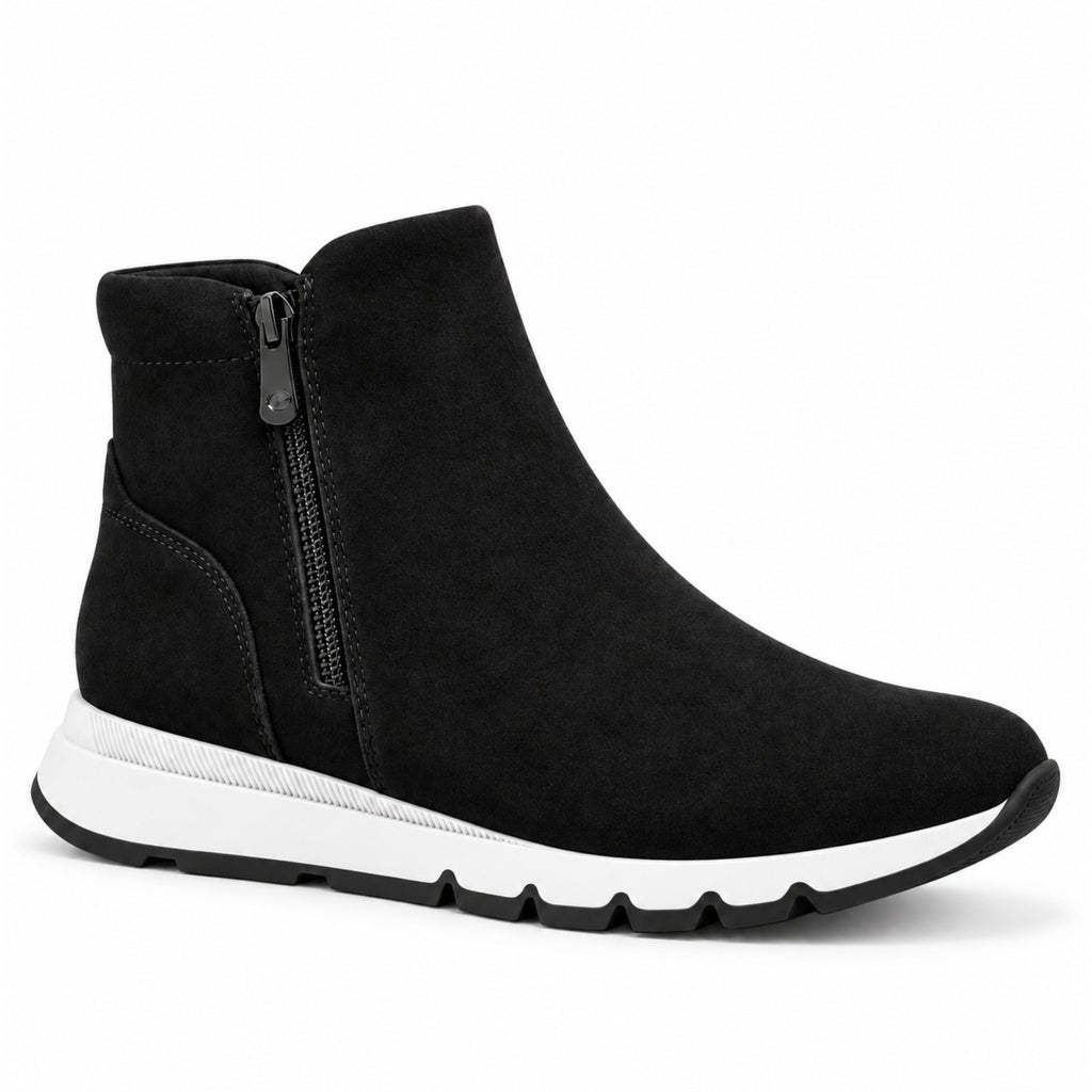 EASY SPIRIT Women's Ives Casual Boots Size 8M Black Suede Waterproof Flats NWOB