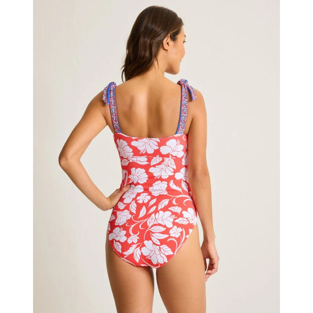TOMMY BAHAMA Island Cays Fiori One Piece Swimsuit Size 16 Pink White Floral NWT