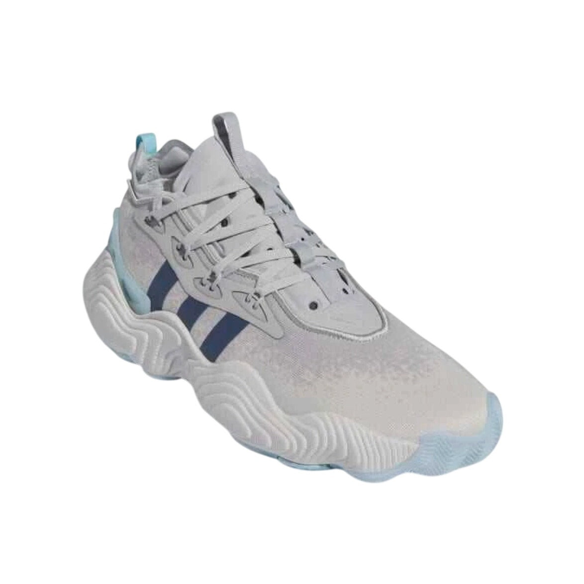 Adidas Mens Trae Young 3 Basketball Shoes US 8 White Grey Athletic Sneakers NWOB