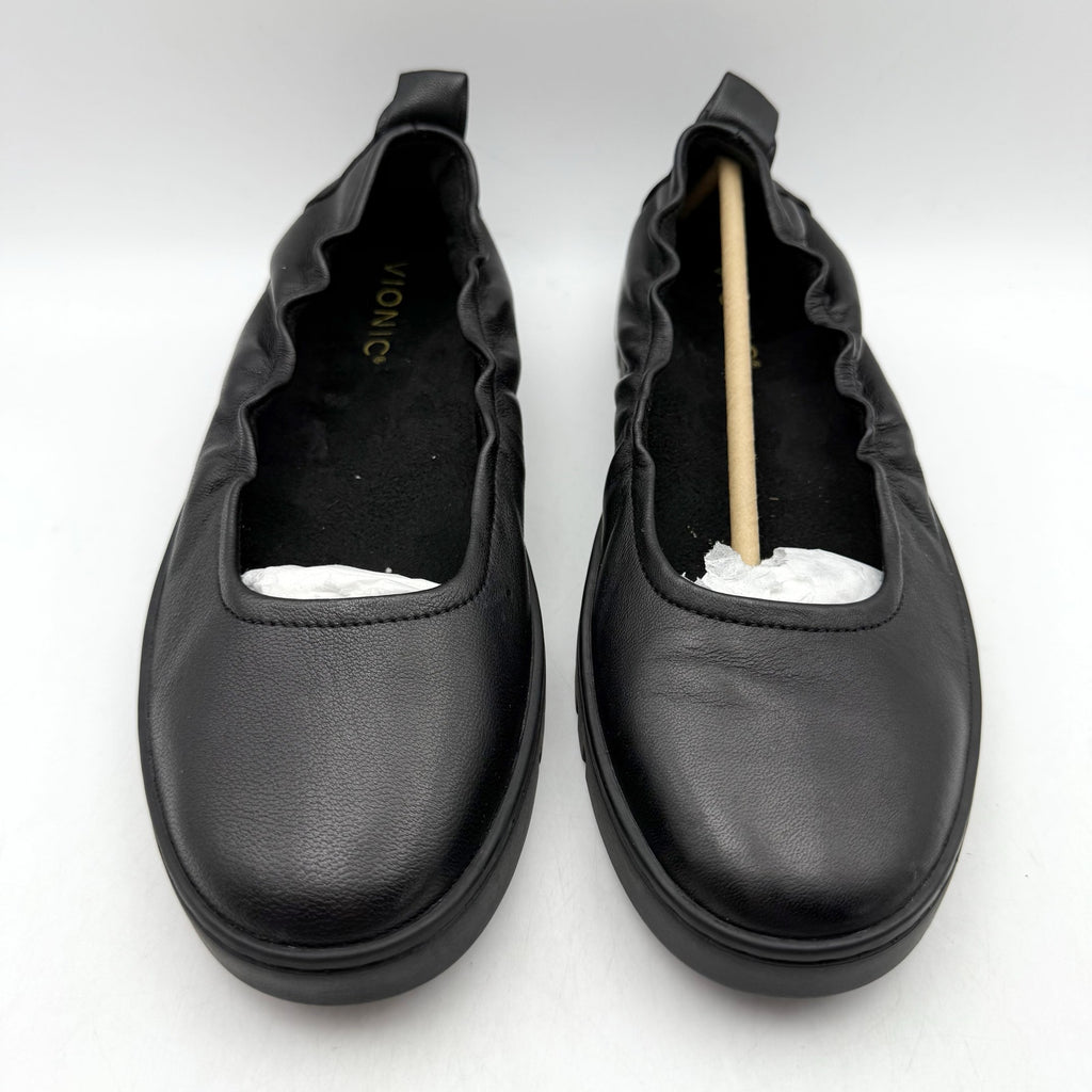 VIONIC Womens Uptown Ballet Slip-on Flats US 7 EU 37 Black Leather NWOB