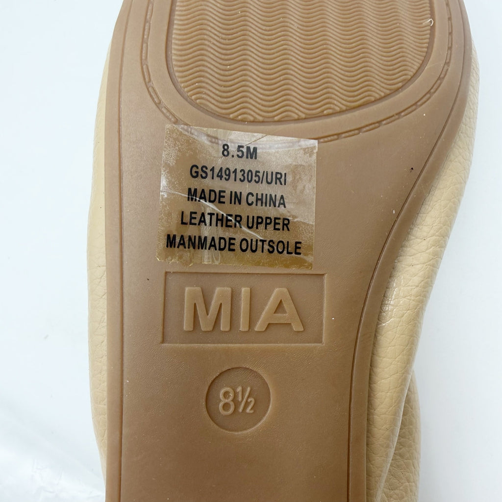 MIA Womens URI Ballet Flats Size 8.5 M Tan Beige Leather NWOB
