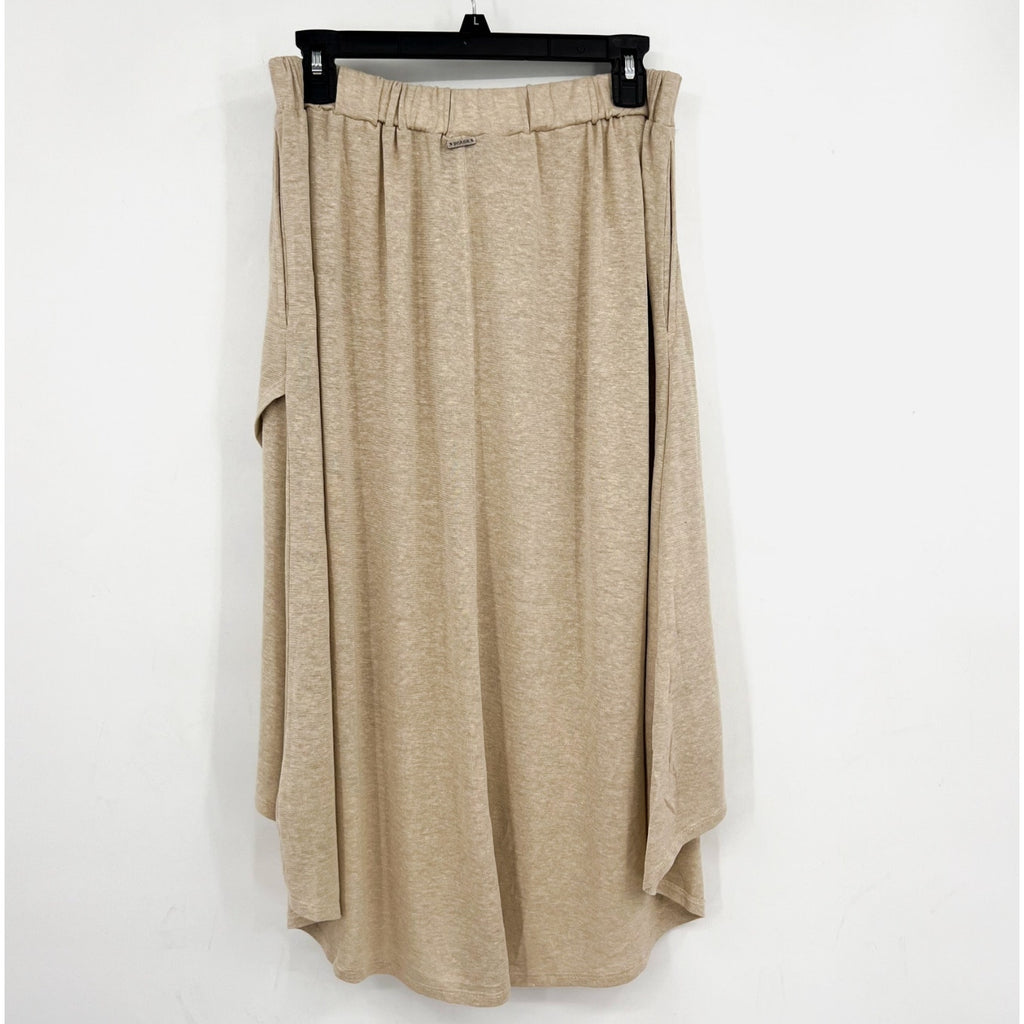 PRANA Women's Tidal Wave Midi Skirt XS Sand Beige High Low Knit NWT