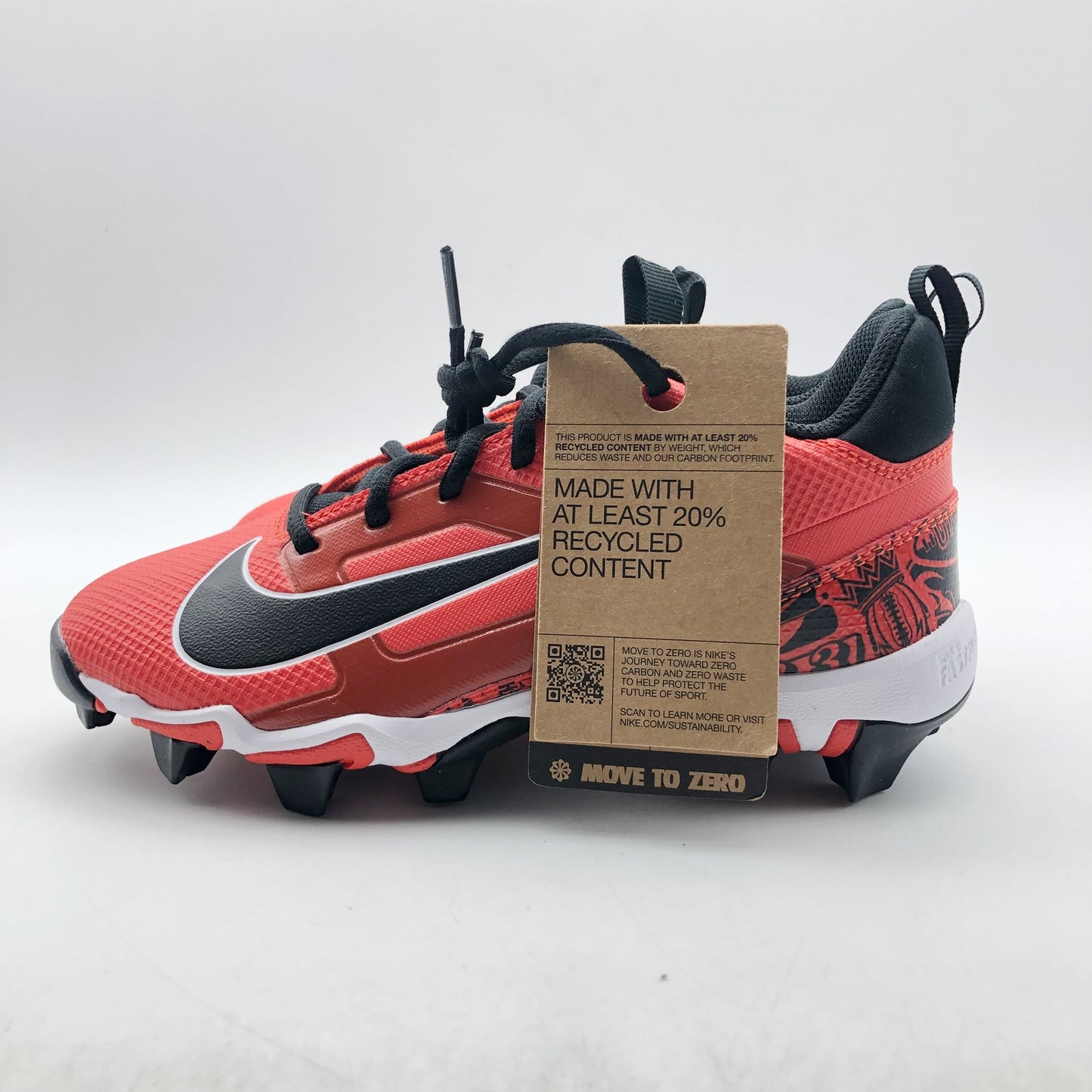 Nike Boys' Alpha Menace 4 Shark SE Football Cleats Size 5.5 Red Black NWOB