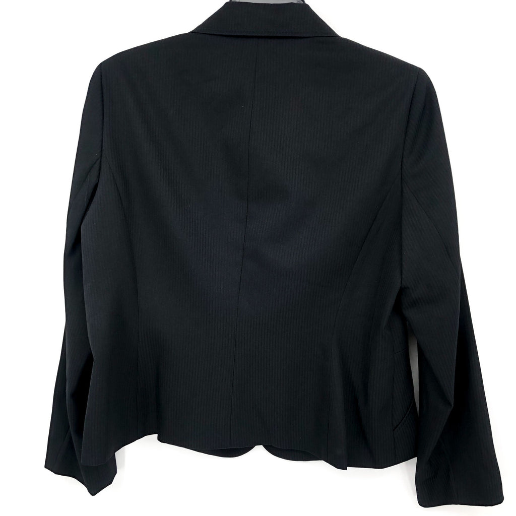 LE SUIT Women's Two Button Blazer Jacket 12 Petite Black Notch Lapel Collar NWT