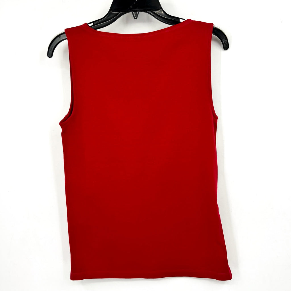 MADEWELL Women's Sleeveless Boat Neck Shirt Small Red Crimson NU773 NWT