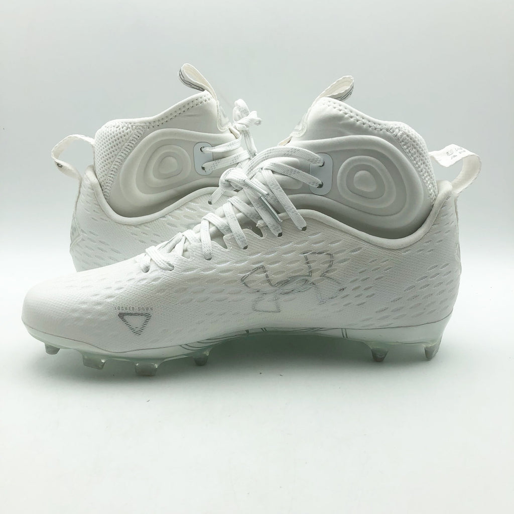 Under Armour Mens Spotlight Lux MC 2.0 Football Cleat Size 9.5 White Silver NWOB