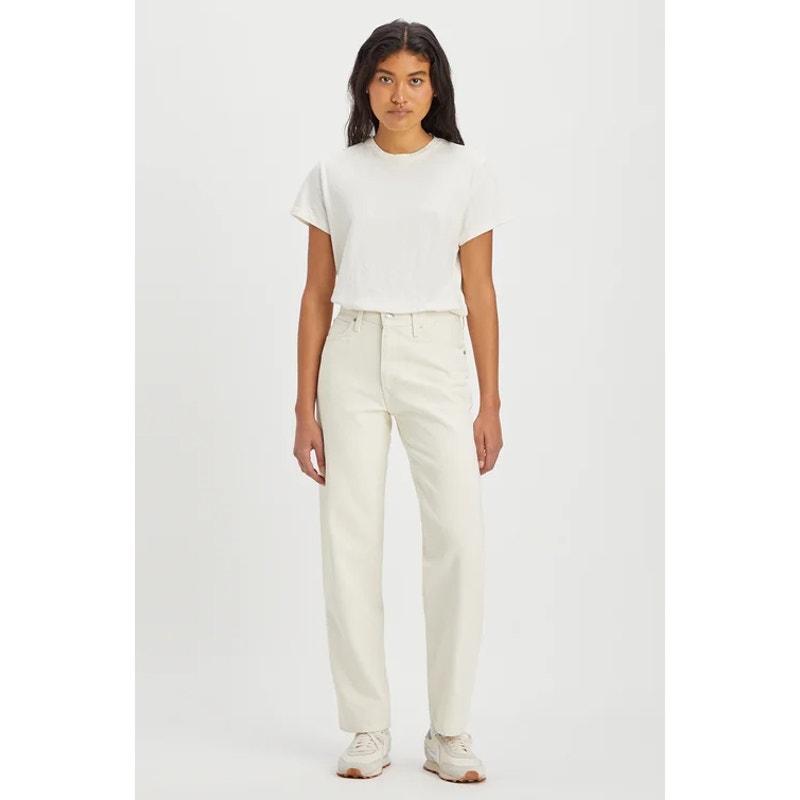 LEVI'S Womens 94 Baggy Jeans 29x31 US 8 Cream Straight Mid Rise NWT A35100025