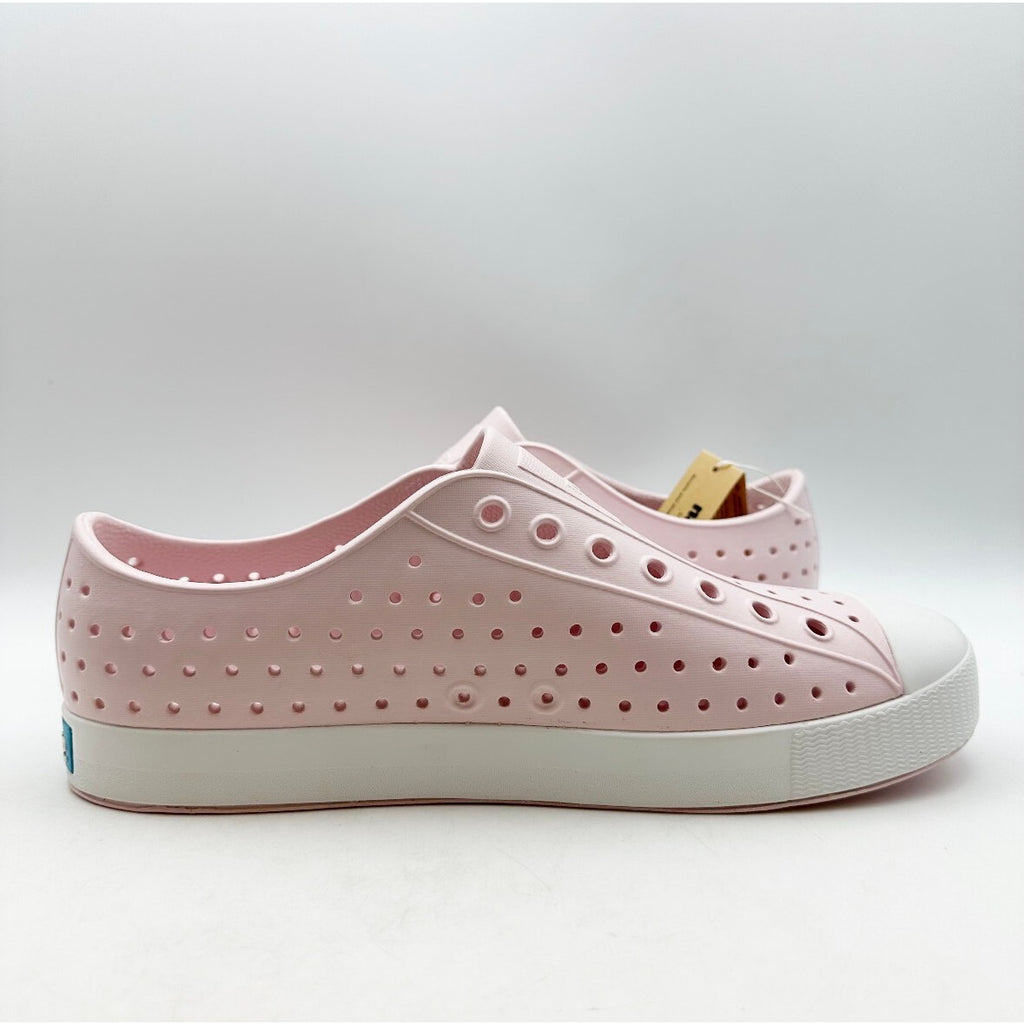 NATIVE Adult Jefferson Slip-On Shoes Mens 9 Womens 11 Milk Pink Shell White NWOB