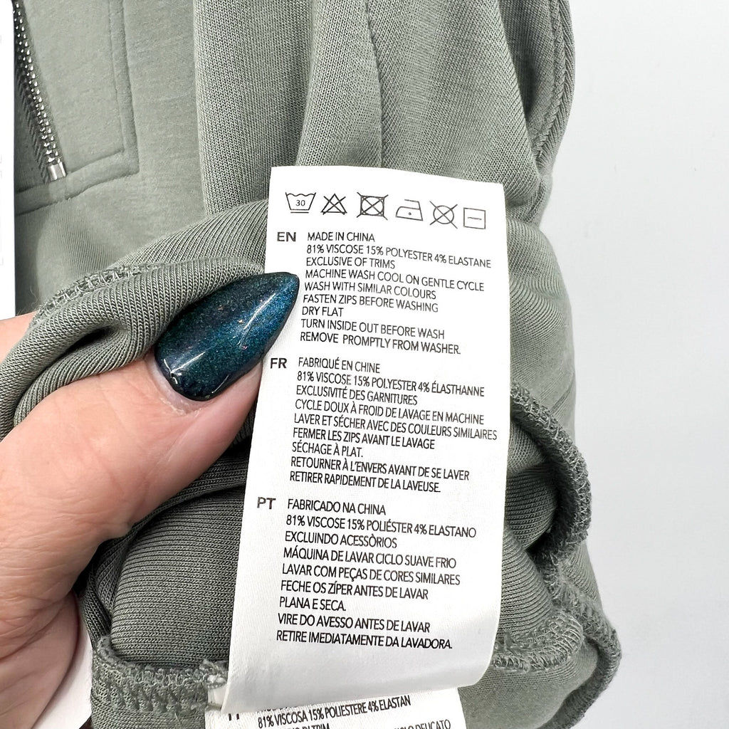 VARLEY Women's Loretta Half Zip Sweatshirt Small Green Shadow Panelled NWT