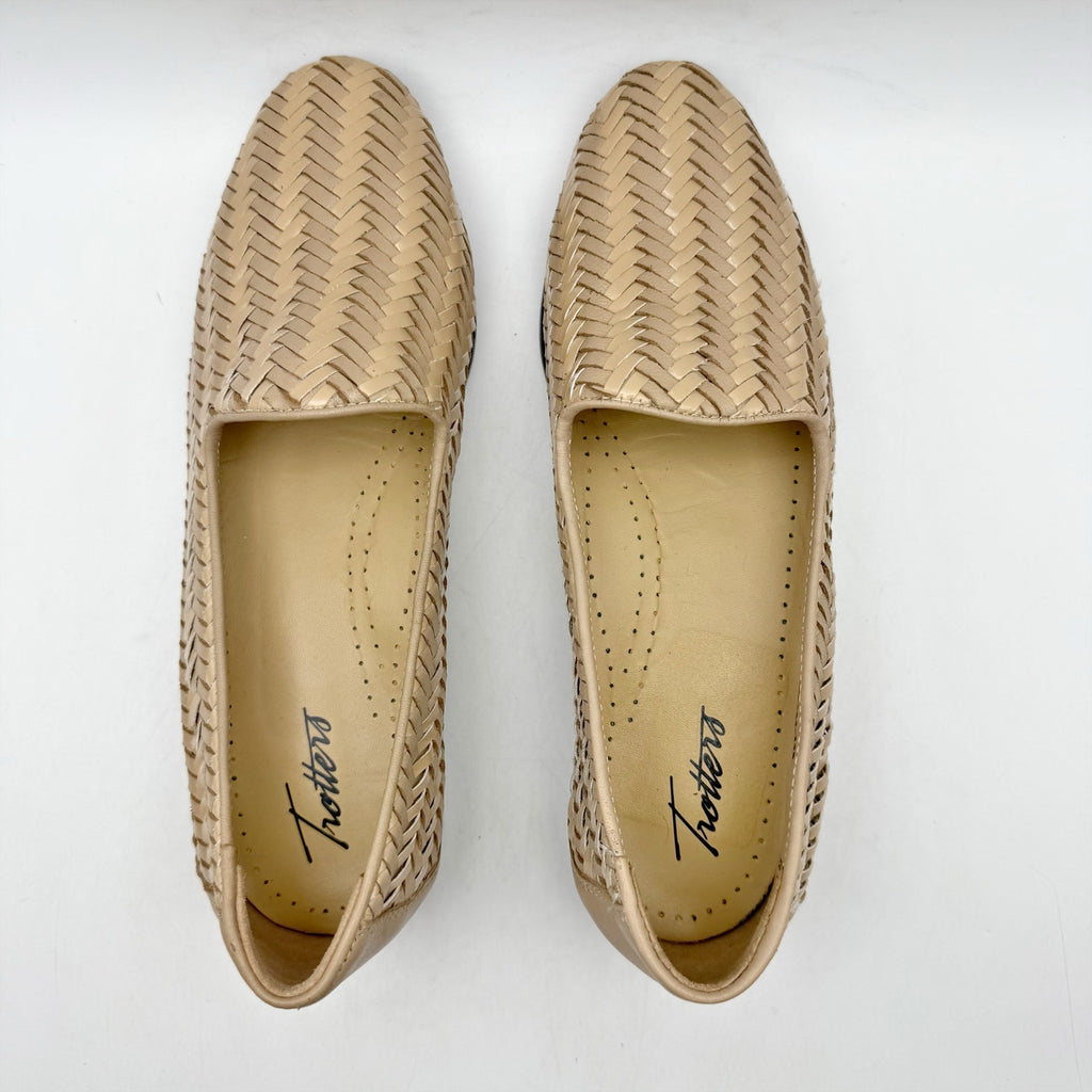 Trotters Womens Liz III Loafers 7.5 NARROW Brown Woven Leather Slip-On NWOB