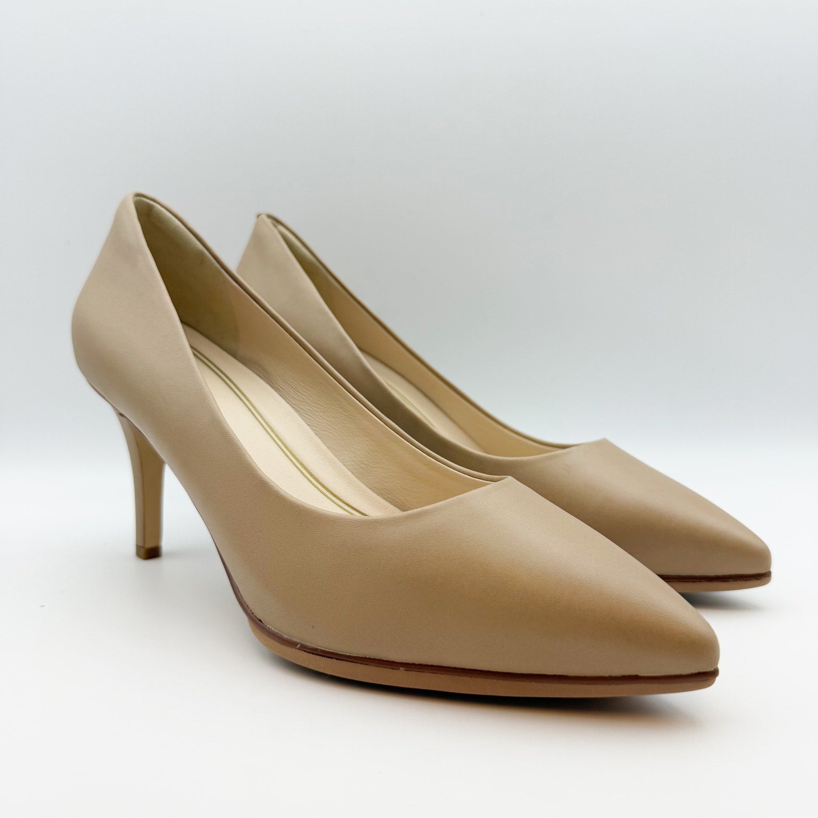 Cole Haan Womens Grand Ambition Pumps US 9.5 B Tan Amphora Leather Heels NWOB