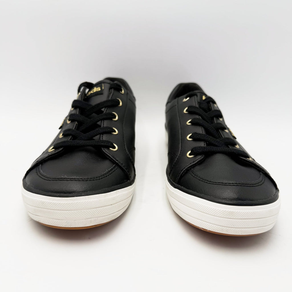 Keds Womens Center III Casual Sneakers Size 9 EU 40 Black Leather NWOB