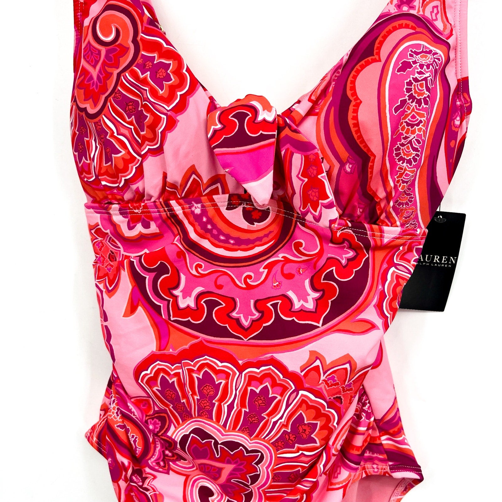 LAUREN RALPH LAUREN Underwire One-Piece Size 4 Pink Provence Paisley NWT