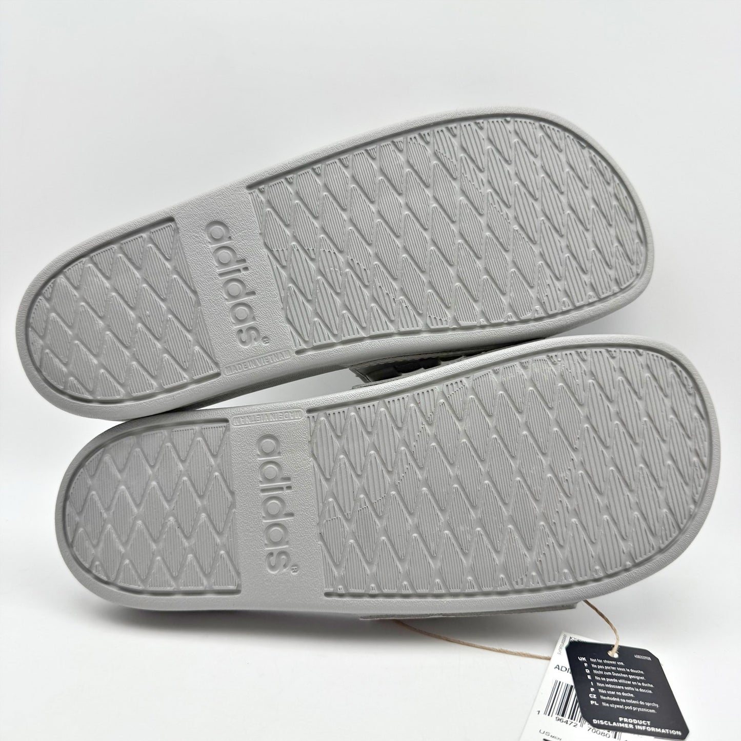 Adidas Mens Adilette Comfort Mono Slide Sandals US 7 Grey Casual NIB