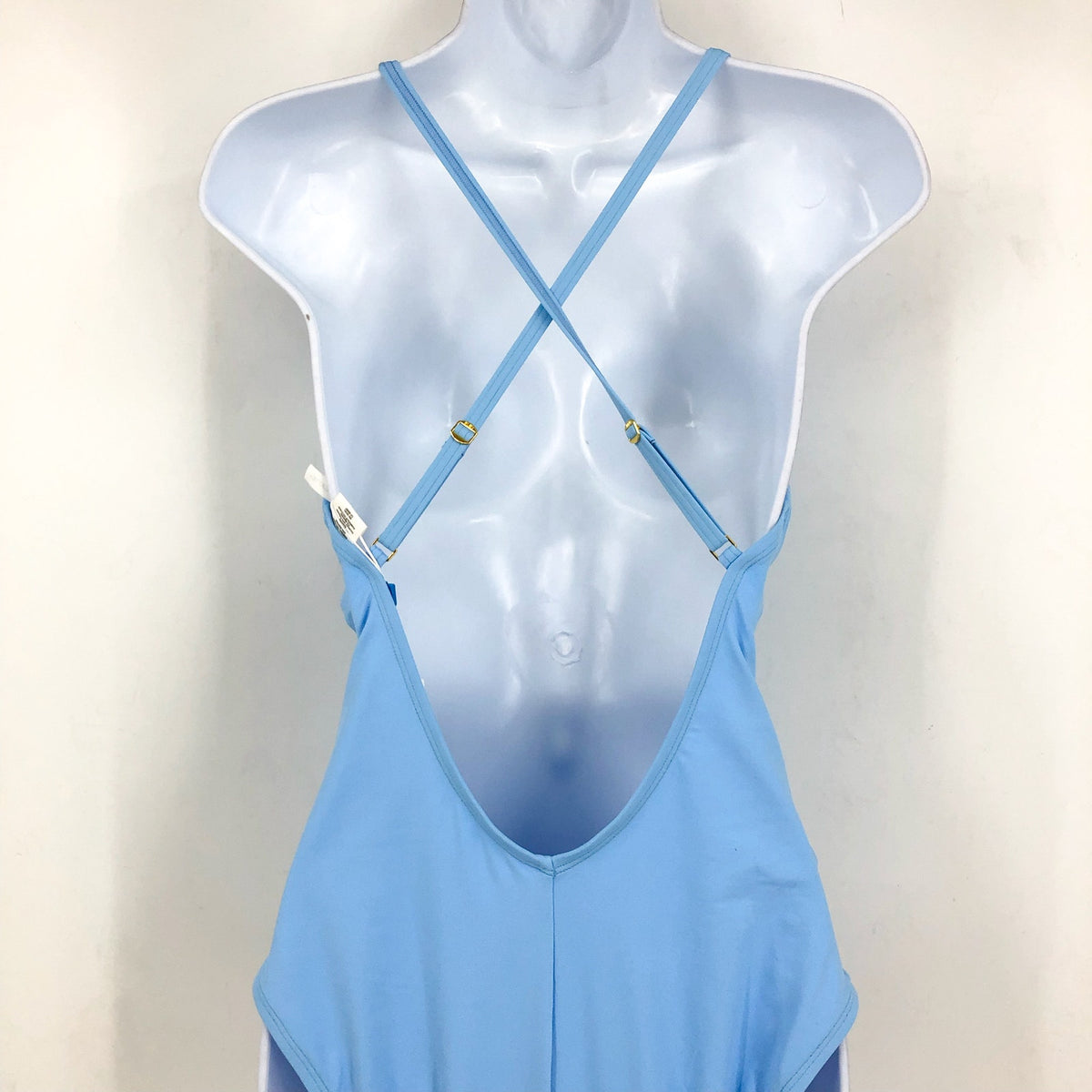 BLEU ROD BEATTIE Don’t Mesh with Me V-Neck One-Piece Swimsuit Size 8 Blue NWT