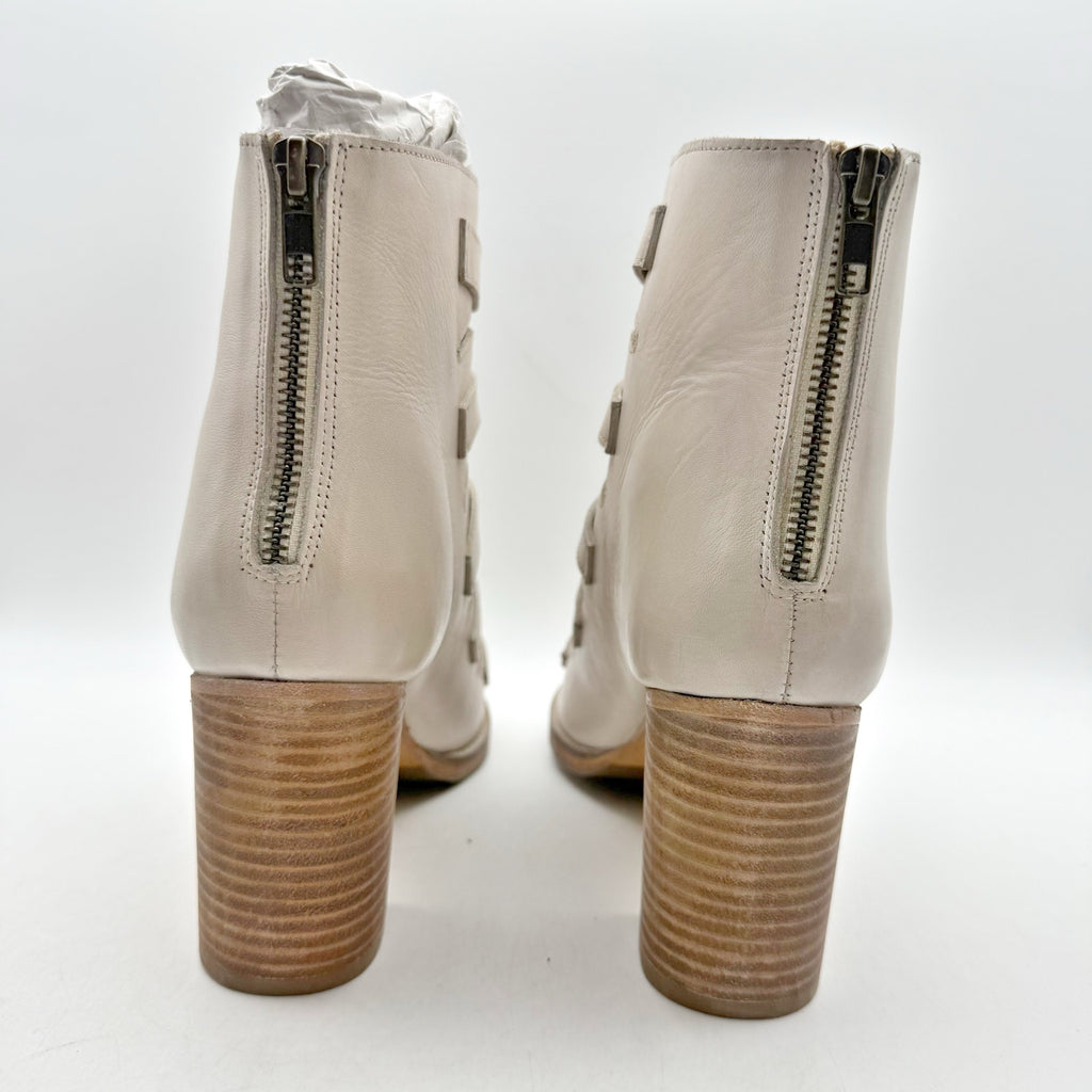 Vintage Foundry Co Womens Lauralyn Heel Sandals US 10 Cream Ivory Leather NIB