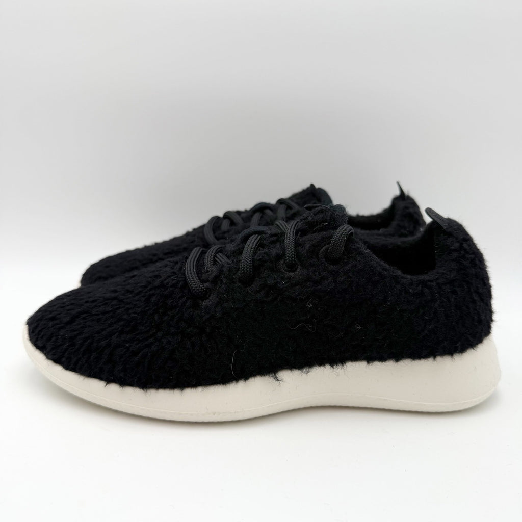 AllBirds Womens Runner Fluff Sneakers Size 6 EU 36 Black Merino Wool Comfort NIB