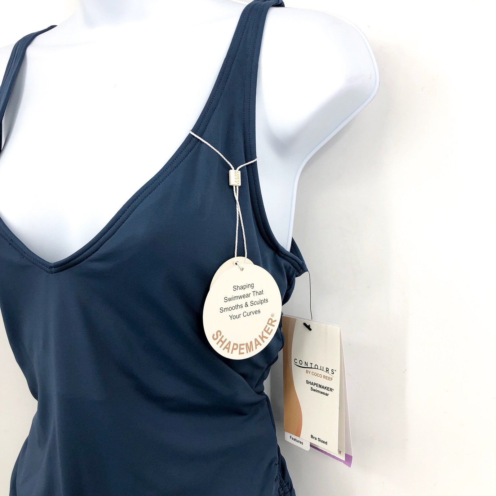CONTOURS COCO REEF Keepsake Stellar One-Piece Swimsuit  US 14 38C Slate Ble NWT