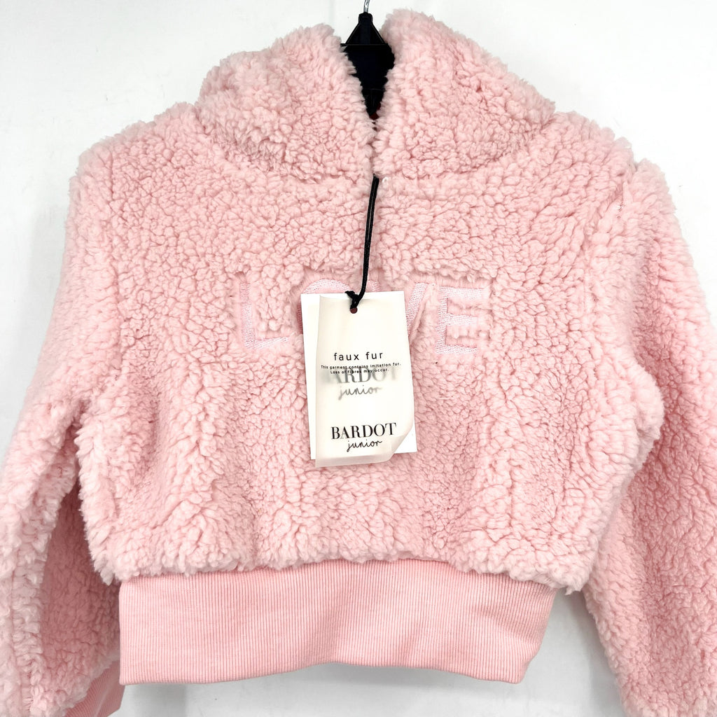 BARDOT JUNIOR Girl's Love Fluffy Sweatshirt 2T Blush Pink Hoodie NWT