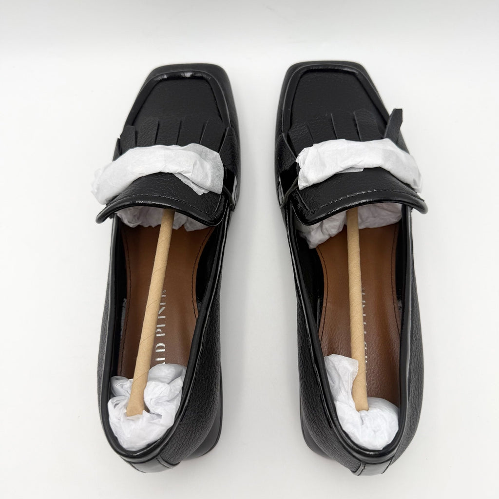 Donald Pliner Womens Saeli Loafers Size 7.5 M Black Nappa Leather Flats NIB