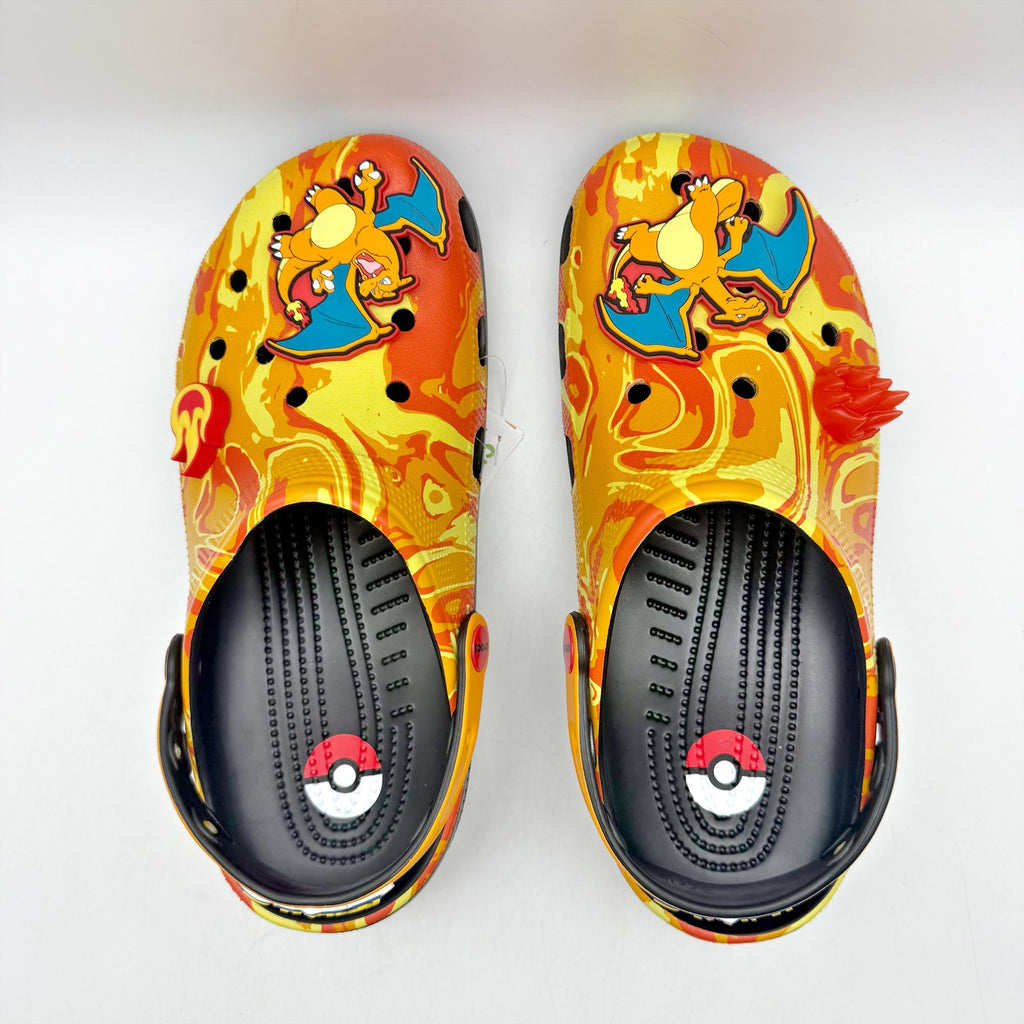 Crocs Mens Classic Pokemon Charizard Clogs Mens 8 Womens 10 Orange Black NWT