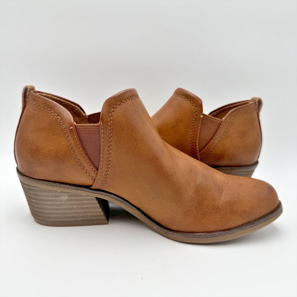 Dr. Scholls Womens Laurel Ankle Bootie Size 6.5 EU 36.5 Brown Leather Boot NWOB