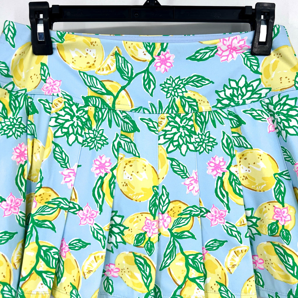 LILLY PULITZER Luxletic Annora Skort Small Bluette Make Lemonade UPF 50+ NWT
