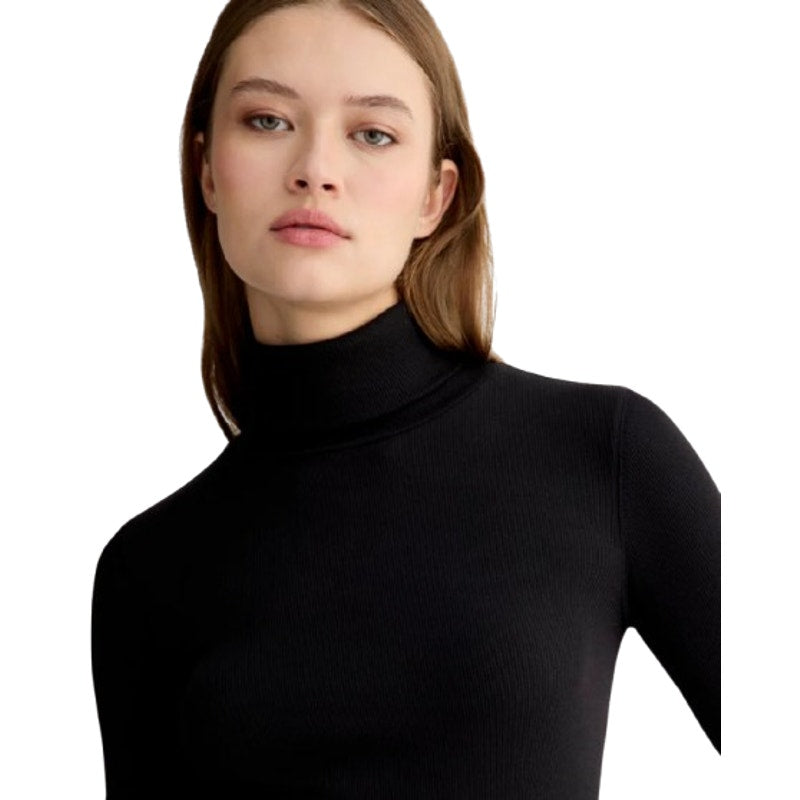 EVERLANE Women's Luxe Rib Turtleneck Sweater Small Black Long Sleeve Supima NWT