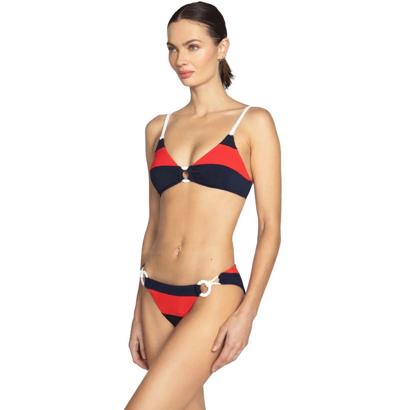 ROBIN PICCONE Women's Babe Bikini Medium Navy Blue Red Top & Bottom Combo NWT