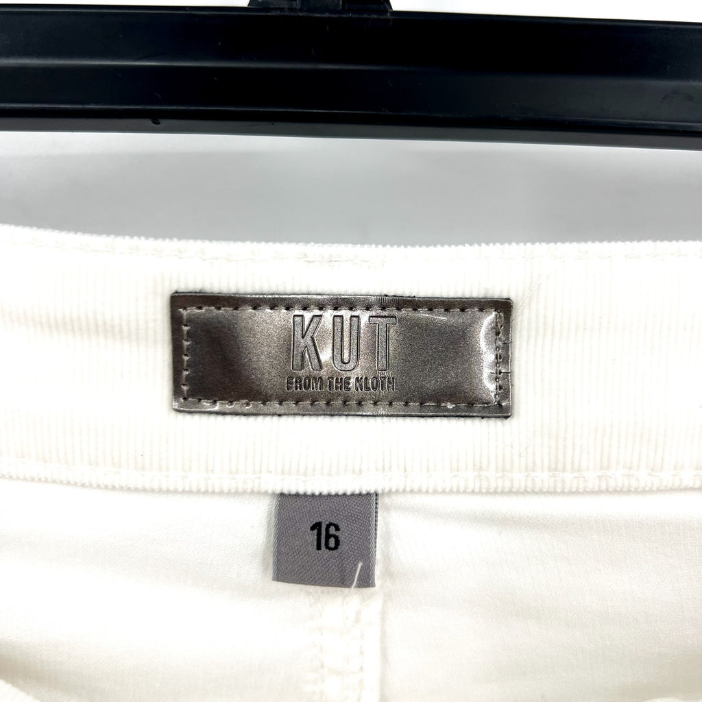 KUT FROM THE KLOTH Womens Karen Baby Bootcut Jeans Size 16 White Pearl Denim NWT