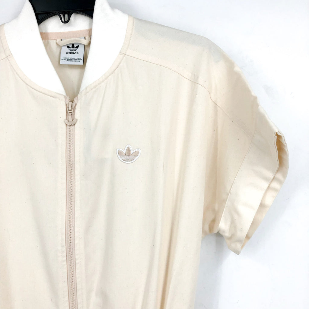 ADIDAS Women's Originals No-dye Jumpsuit Small Off-White Short Sleeve NWT