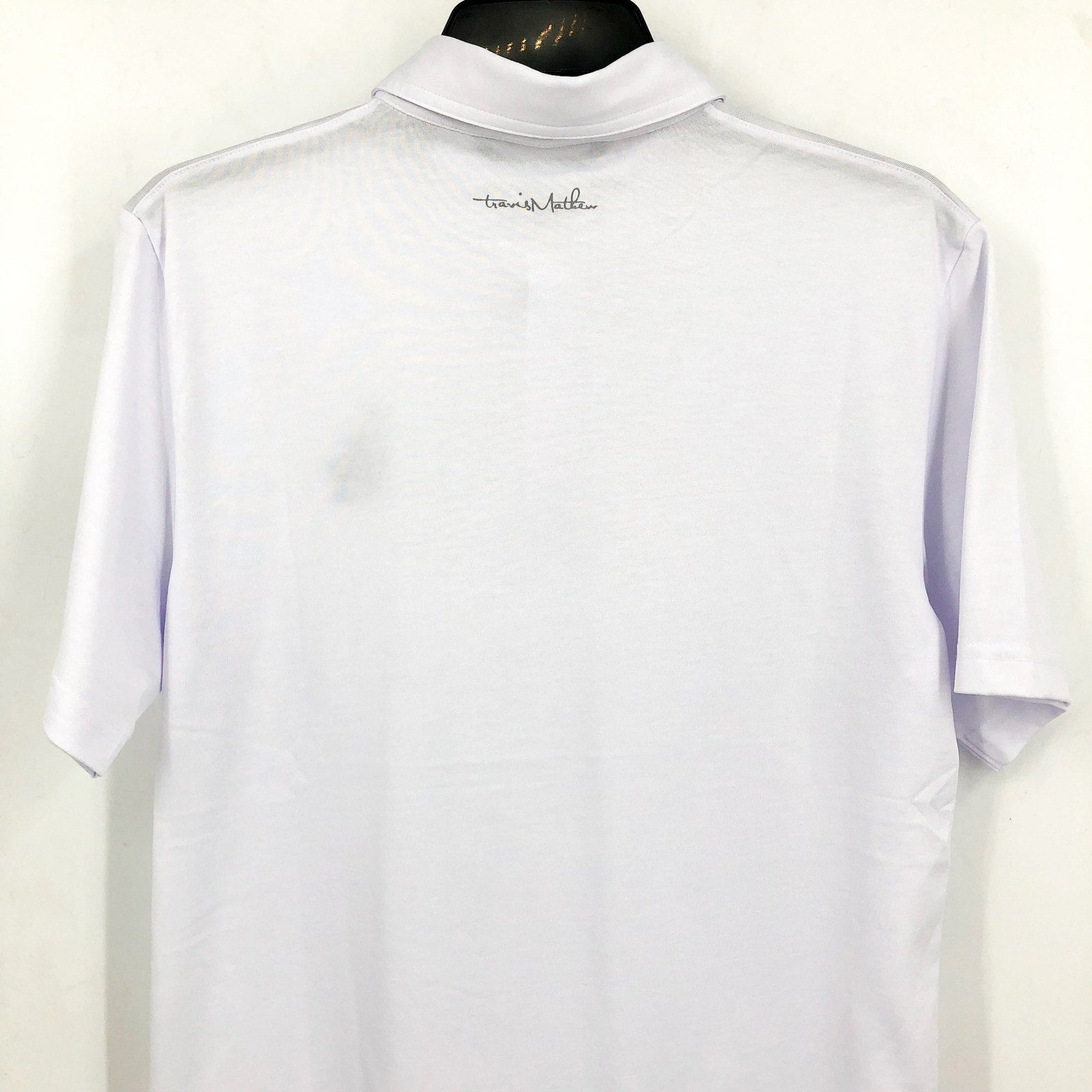 TRAVIS MATHEW Men's The Zinna Polo Shirt Small White Los Angeles Dodgers NWT