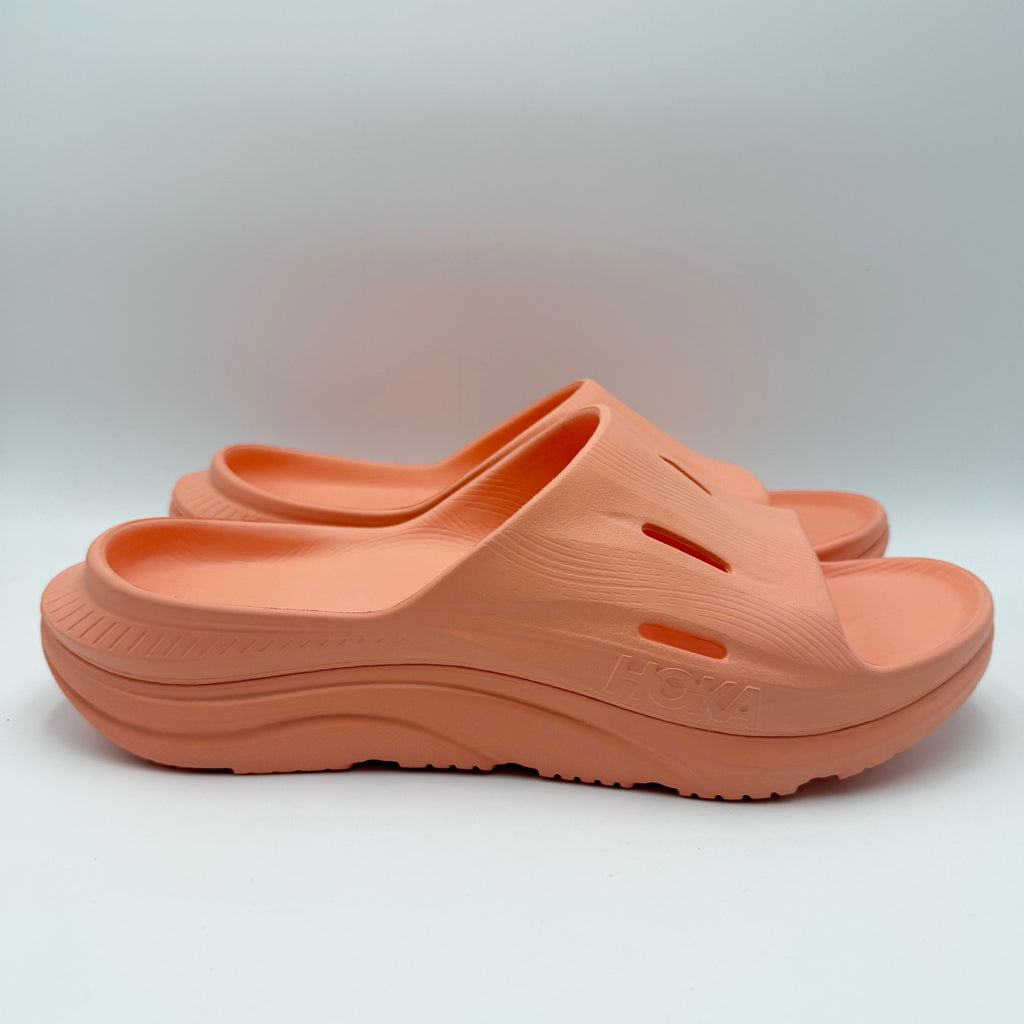 Hoka Mens ORA Recovery Slide 3 Sandals Size 12 Orange Papaya NWOB