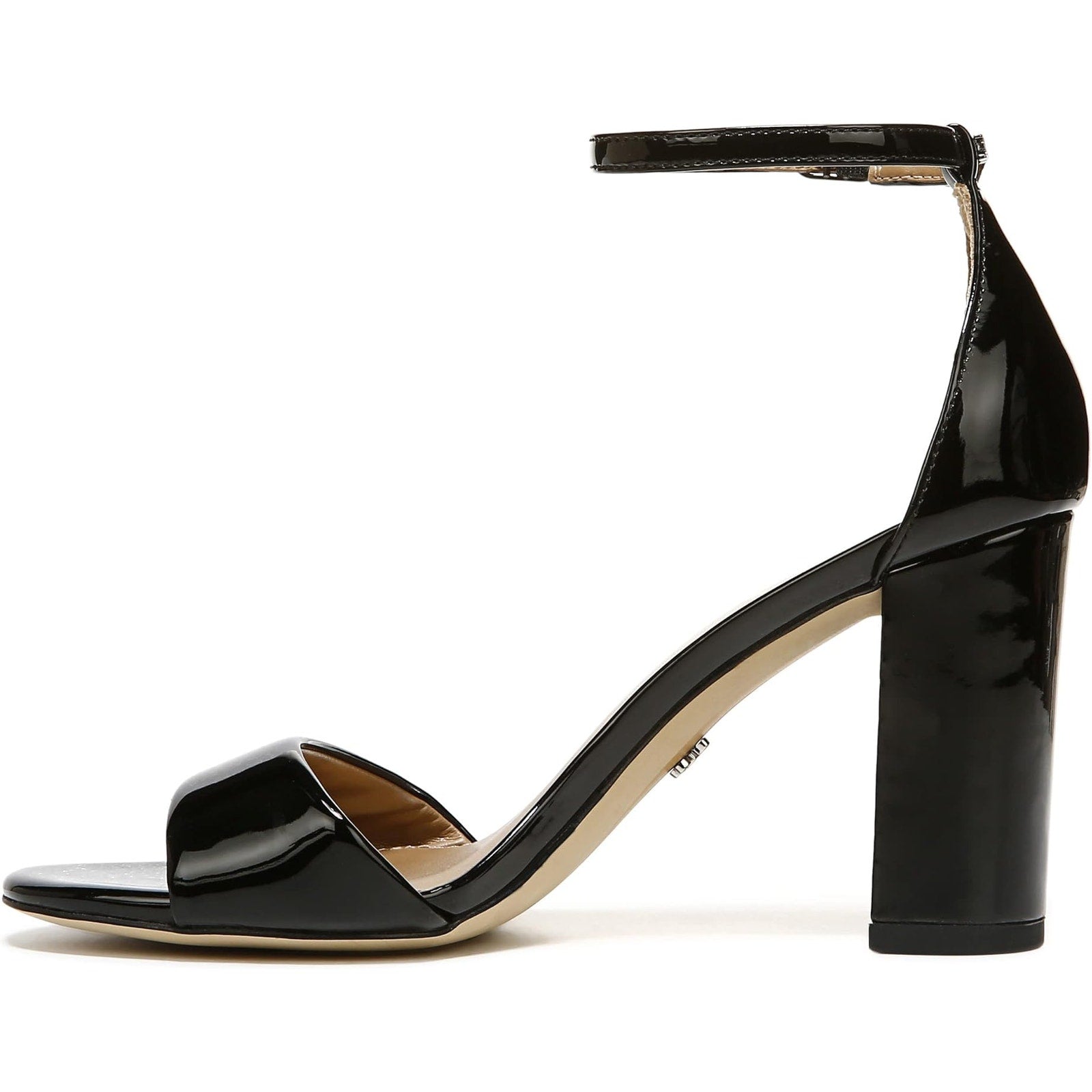 Sam Edelman Womens Robyn Heels Size 10 Wide Black Patent Leather Ankle Strap NIB