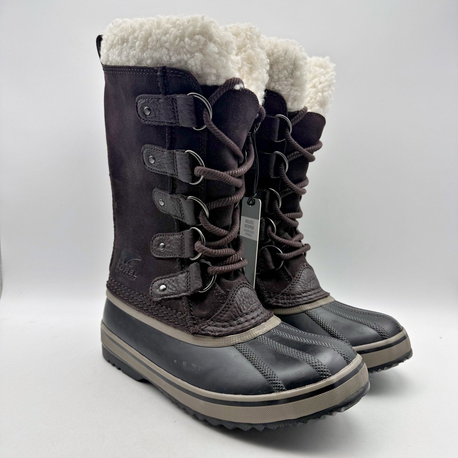 Sorel Women Joan Of Arctic Boots US 5 Purple Faux Fur Insulated Waterproof NWOB